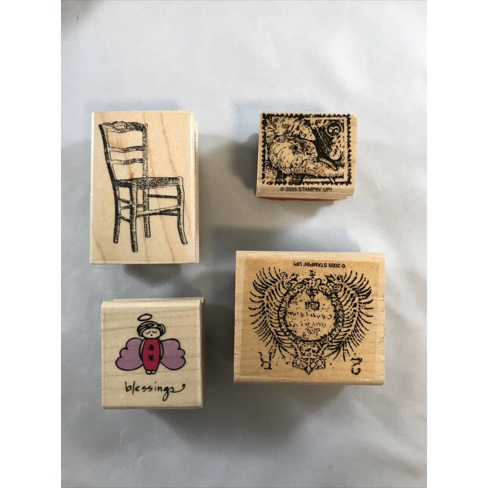 Lot of 29 Wood Mounted Rubber Crafting Stamps Miscellaneous N3-4 - Picture 7 of 7